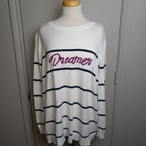 Lane Bryant Dreamer Striped Long Sleeve Sweater